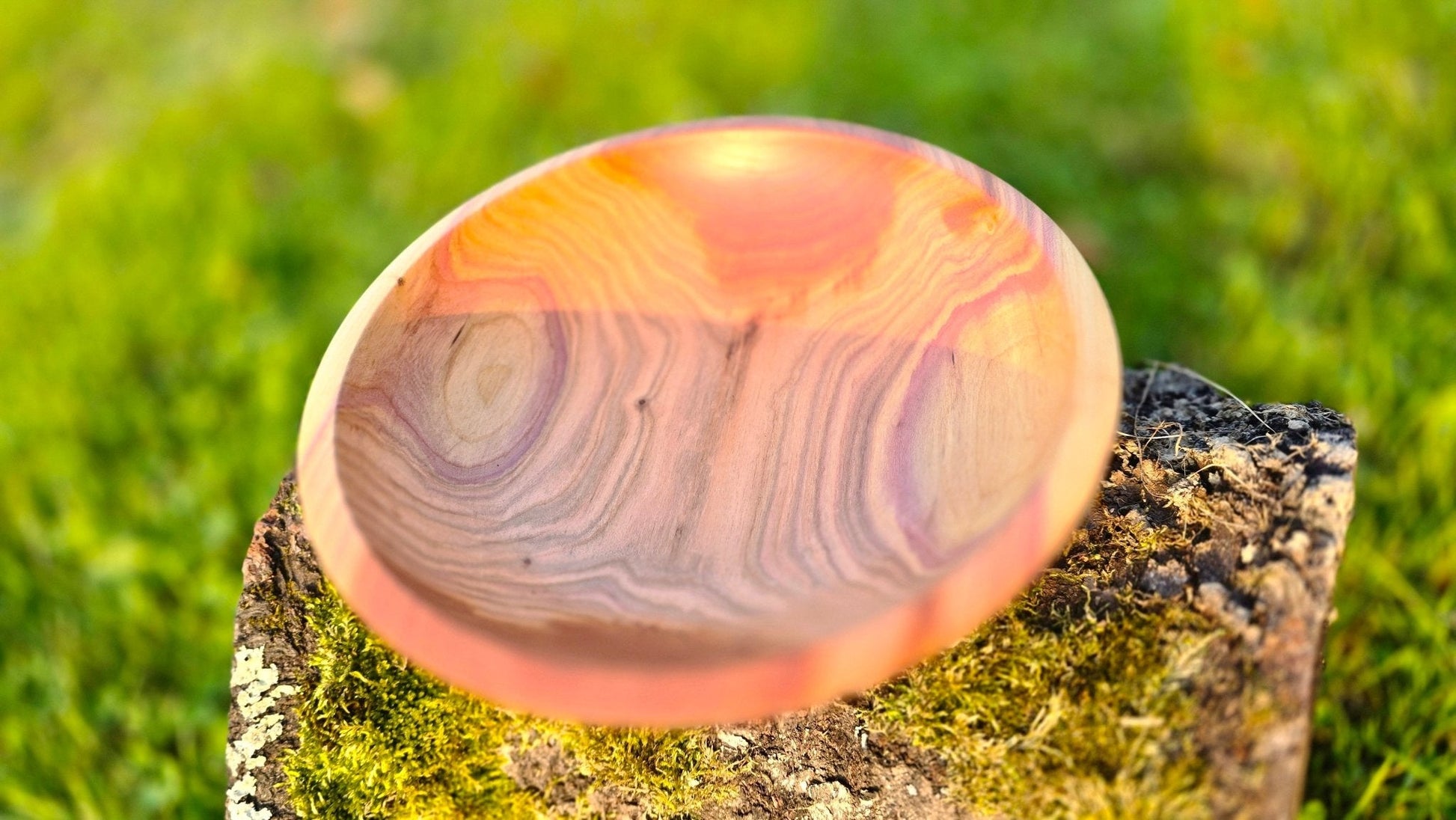 solid plum wood serving bowl handcrafted detail