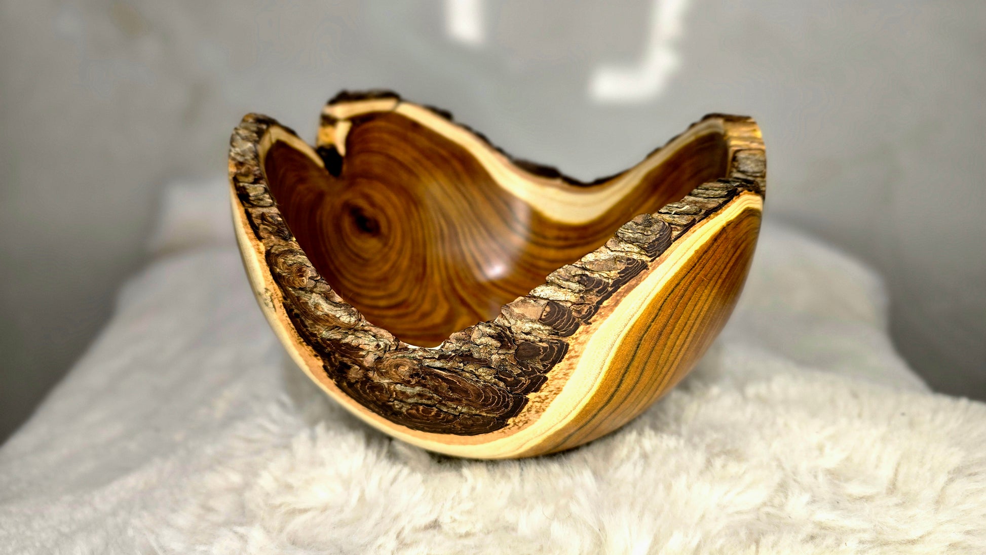 handmade wooden bowl with walnuts rustic kitchen serving