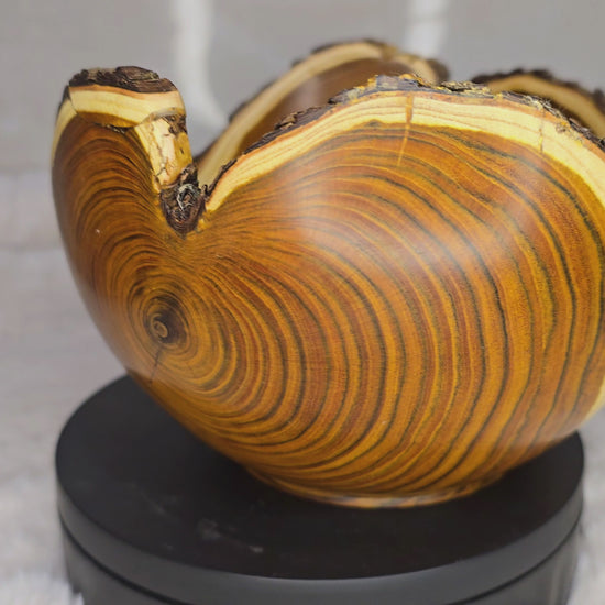 handmade sumac wood bowl woodturning process live edge bowl crafting