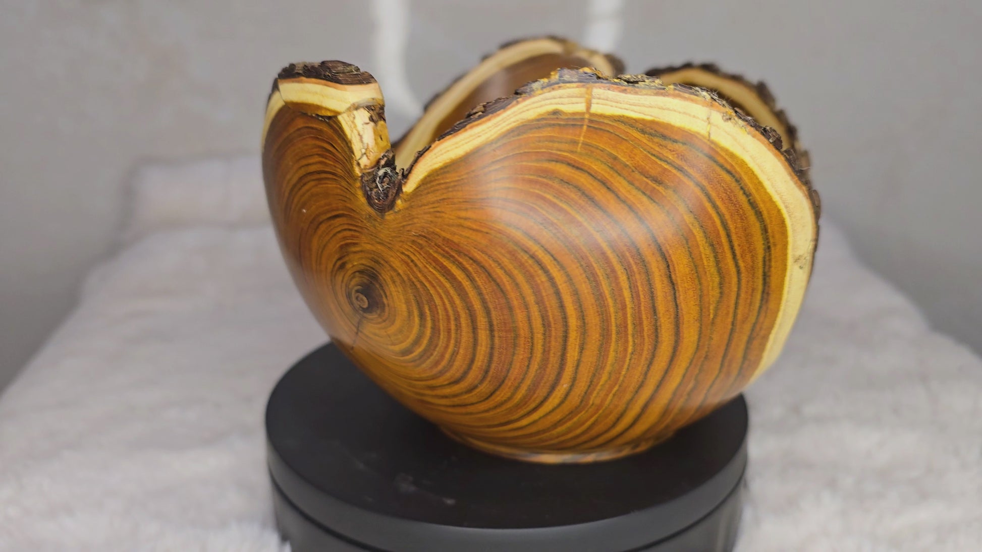 handmade sumac wood bowl woodturning process live edge bowl crafting