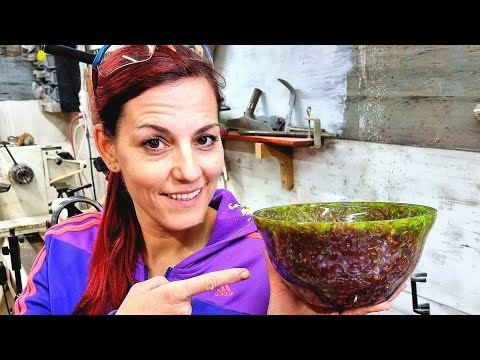 Epoxy Resin Bowl | Charry wood Shavings Resin Bowl | PipejaWood