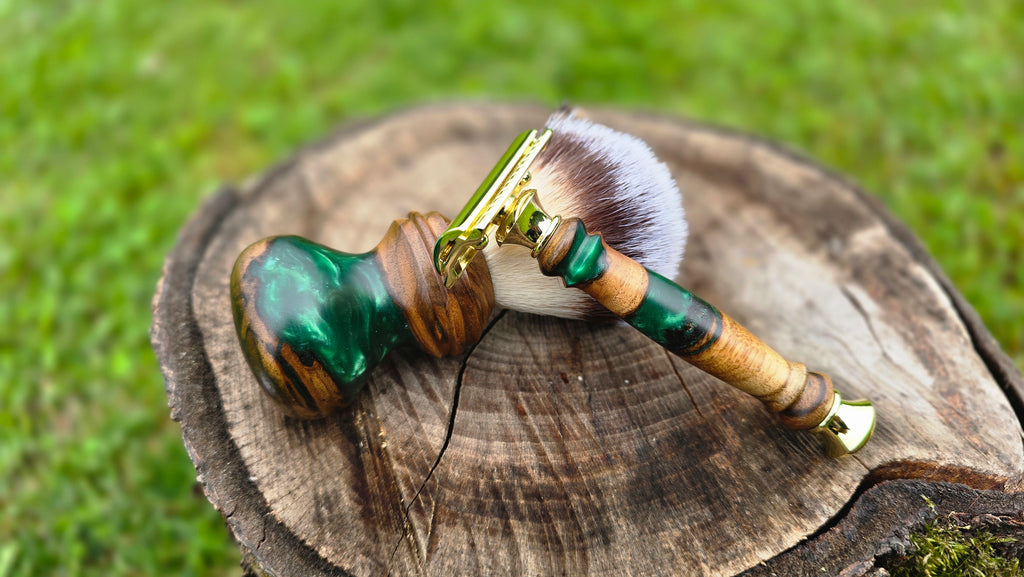 Handmade wooden Shaving Set