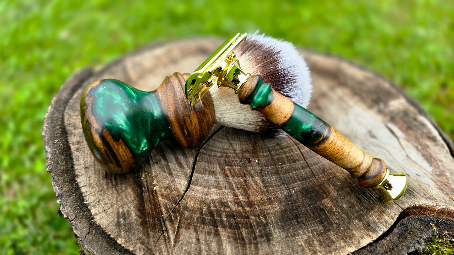 Handmade wooden Shaving Set