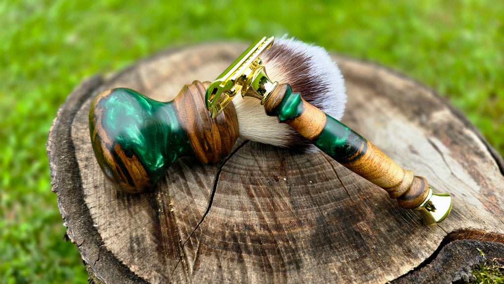 Handmade wooden Shaving Set
