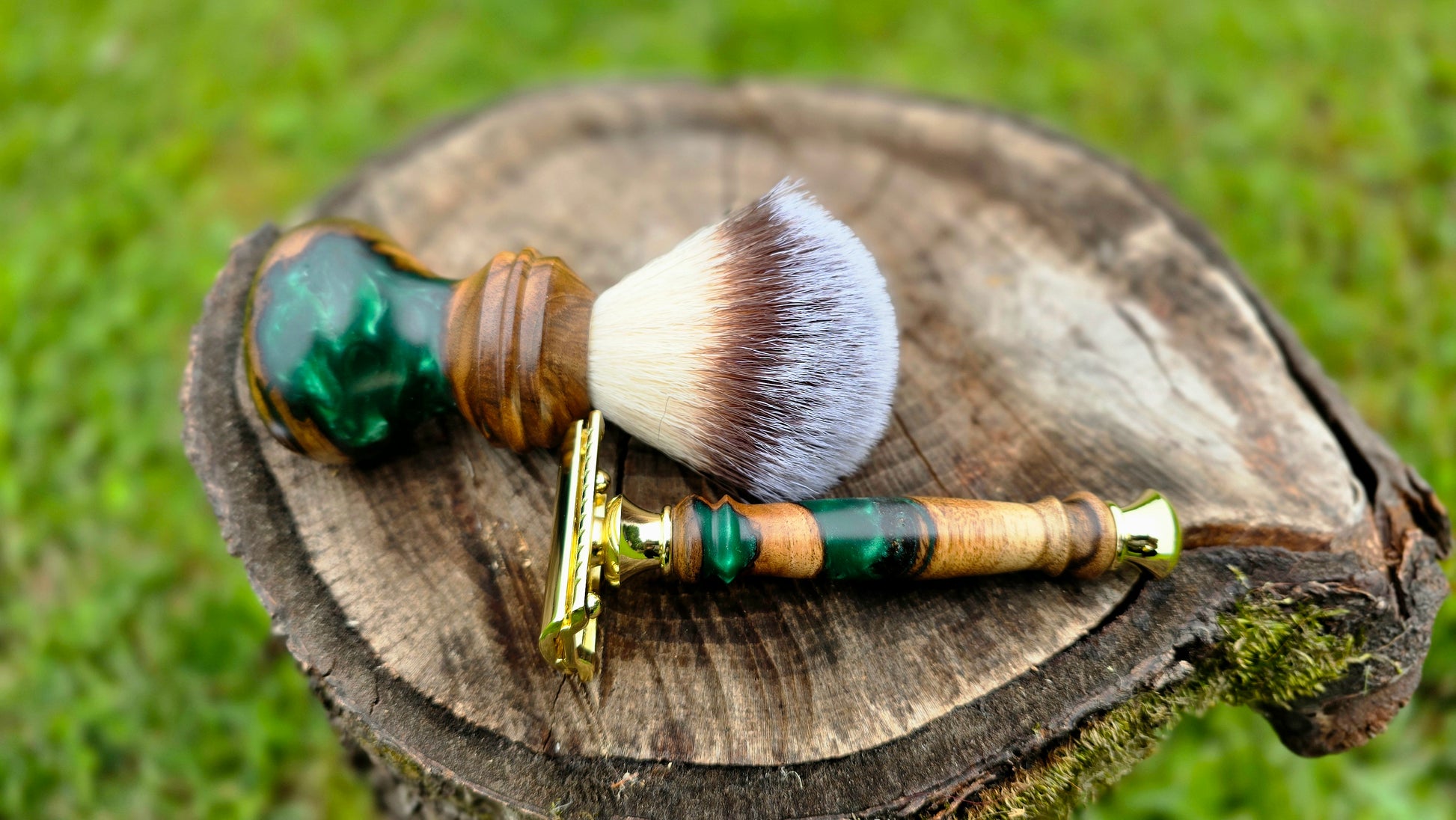 Handmade wooden Shaving Set