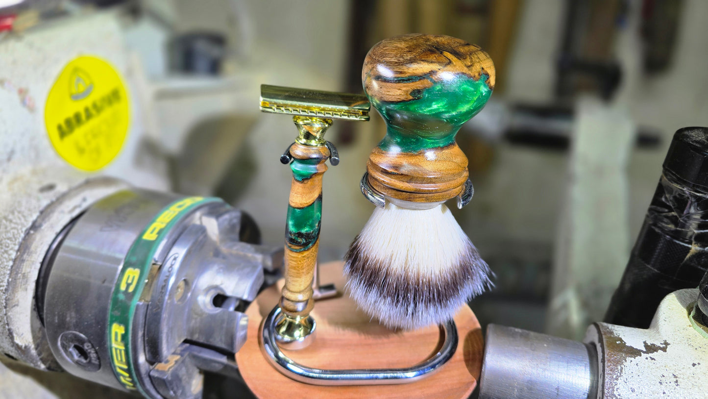 Handmade wooden Shaving Set