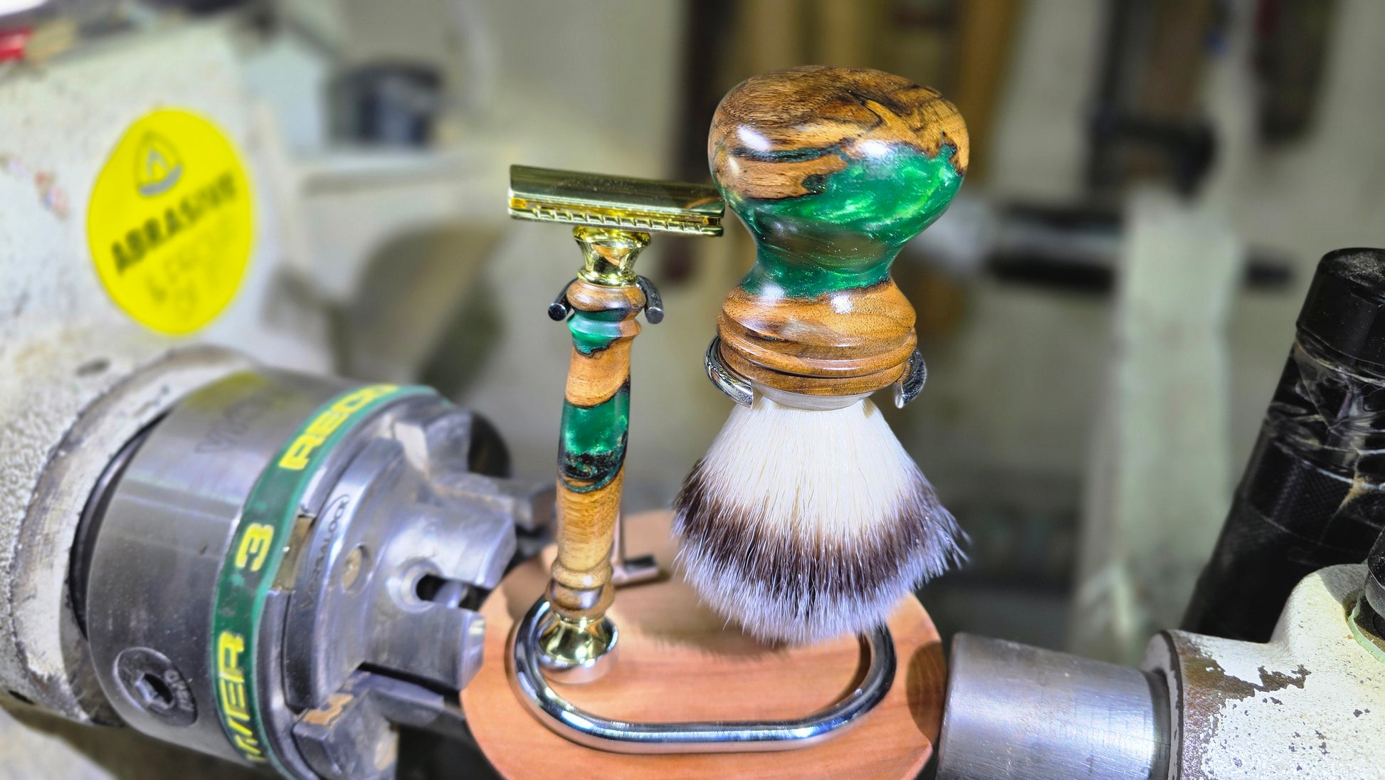 Handmade wooden Shaving Set