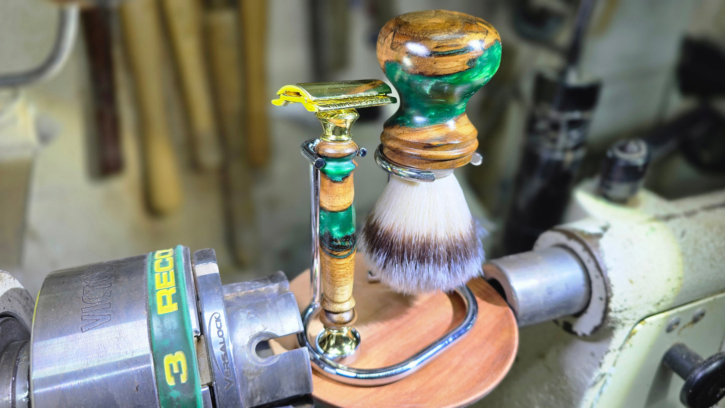 Handmade wooden Shaving Set