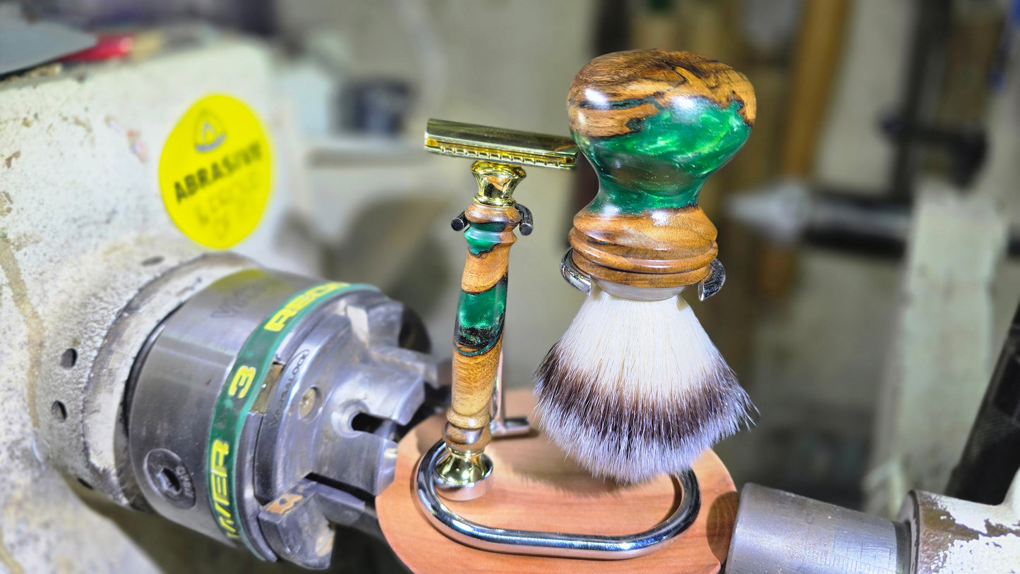 Handmade wooden Shaving Set