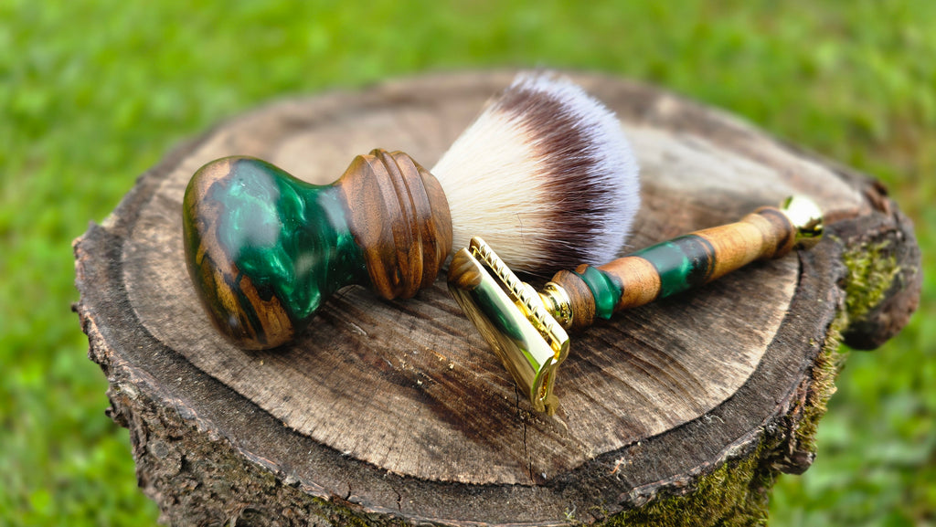 Handmade wooden Shaving Set
