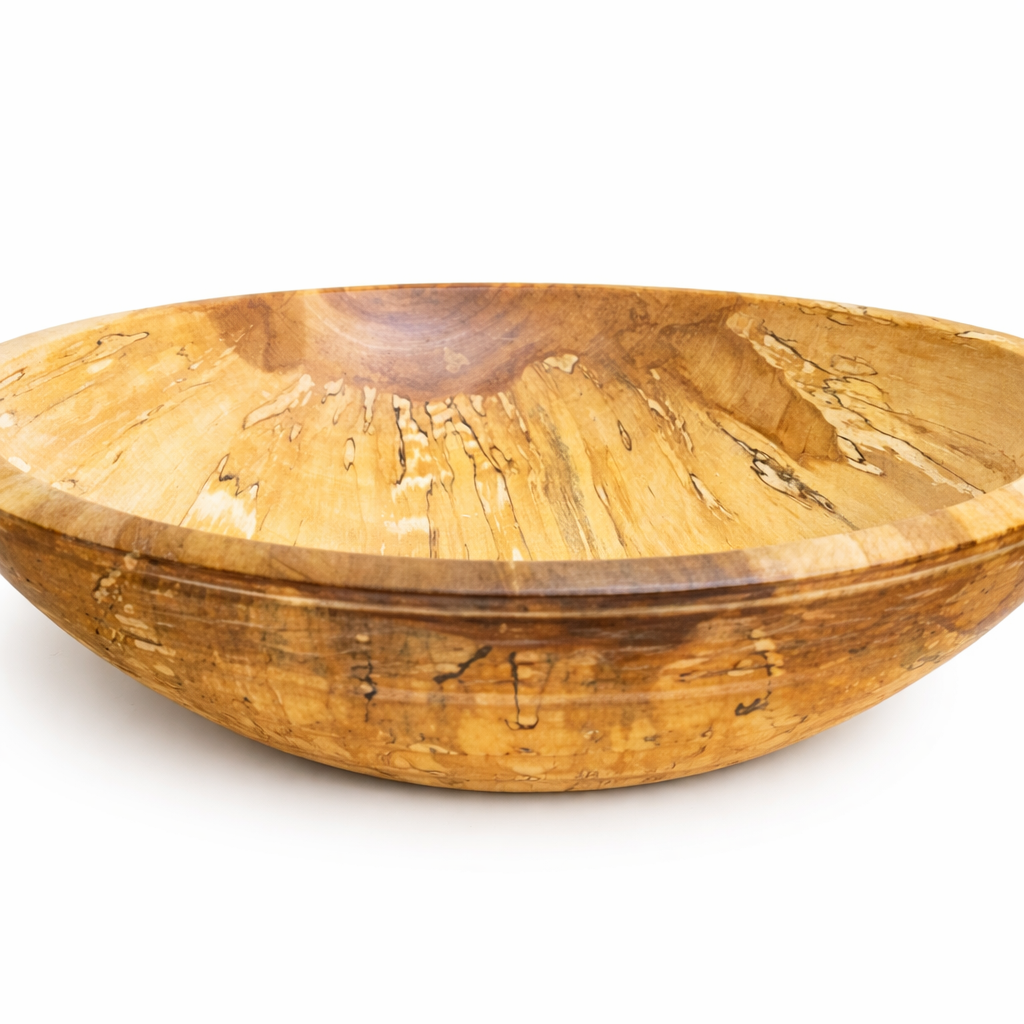 spalted wood grain detail unique handmade wooden bowl
