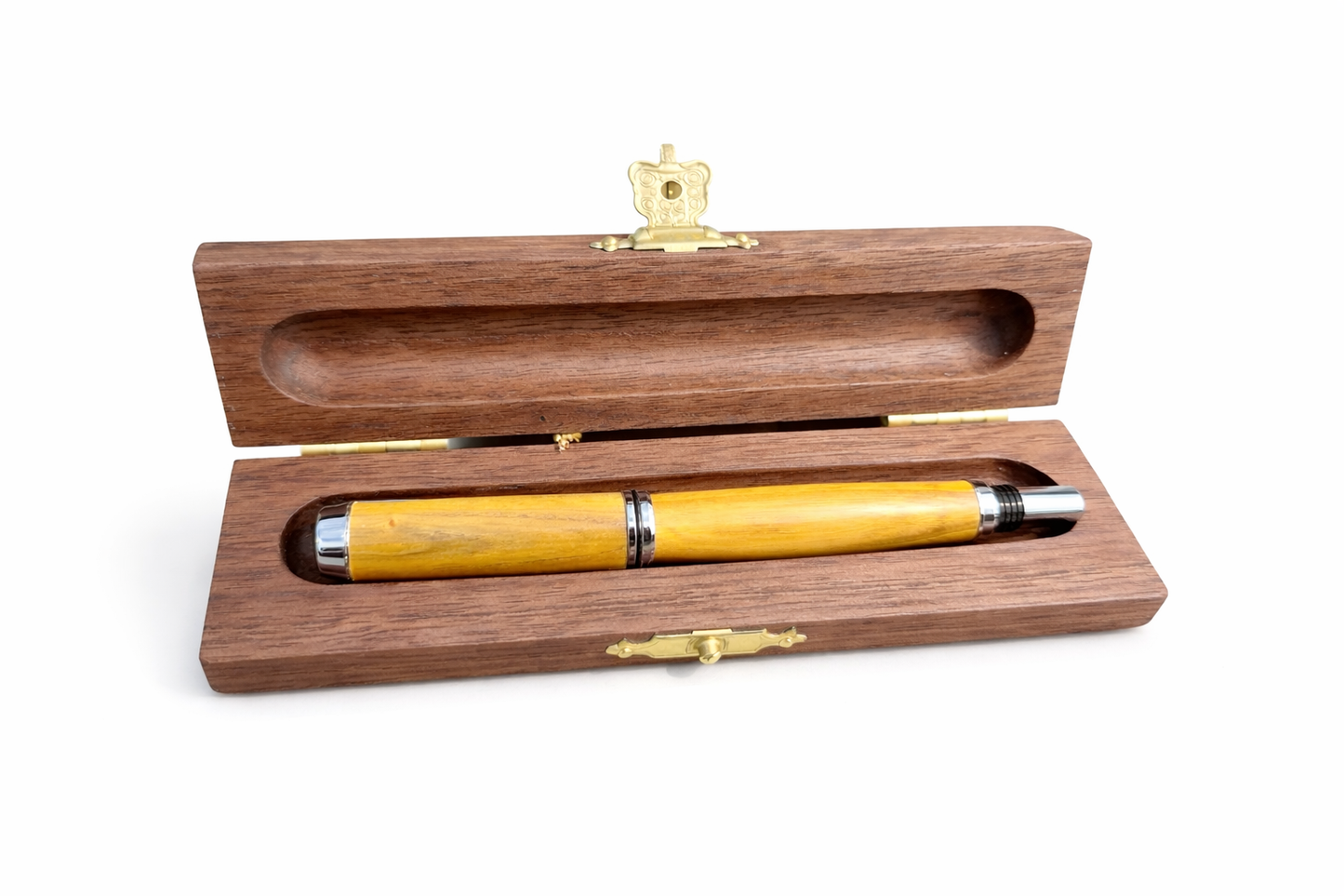 Luxury handmade fountain pen from sumac wood in wooden gift box