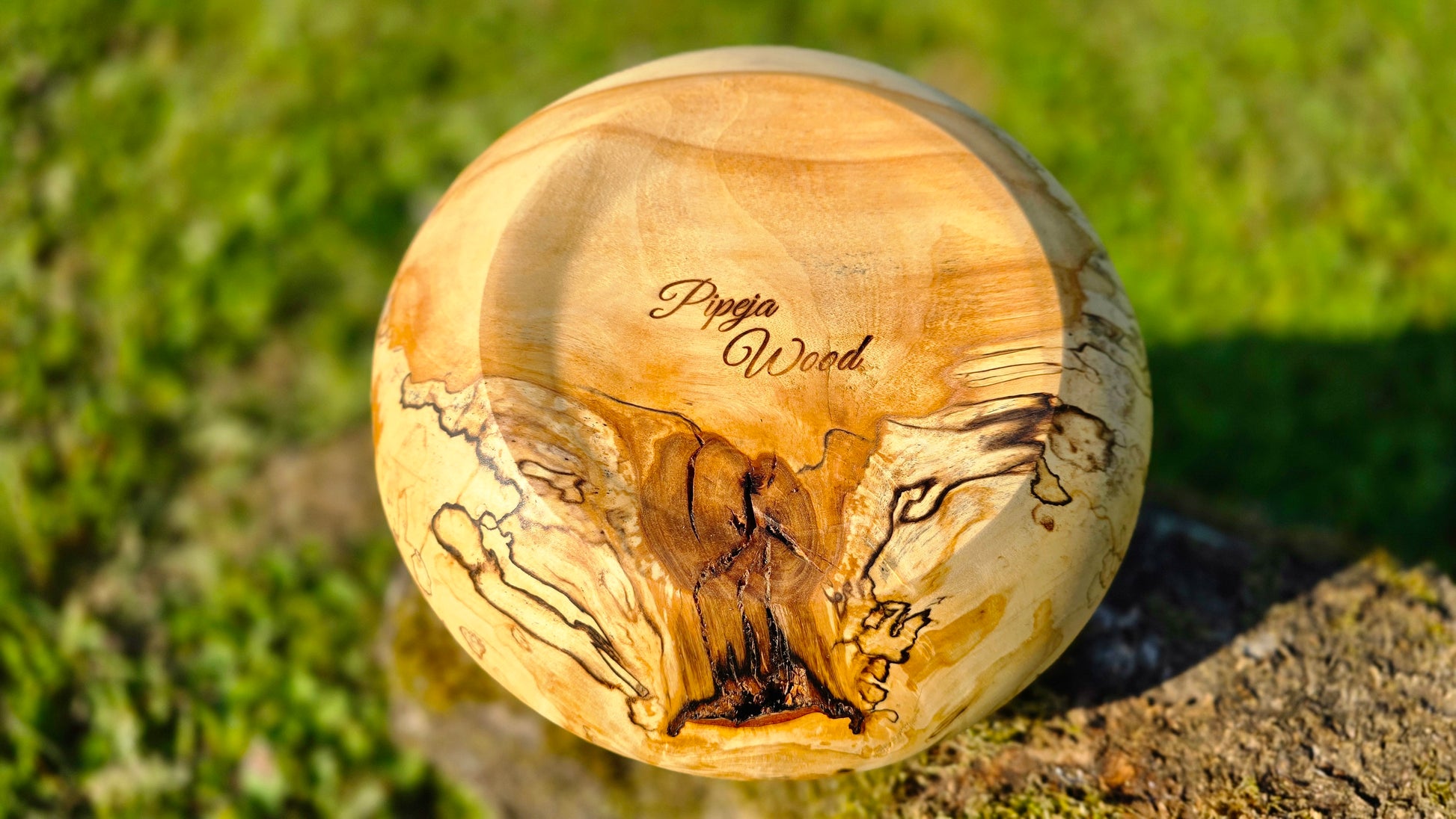 Unique handmade wooden serving bowl with organic form